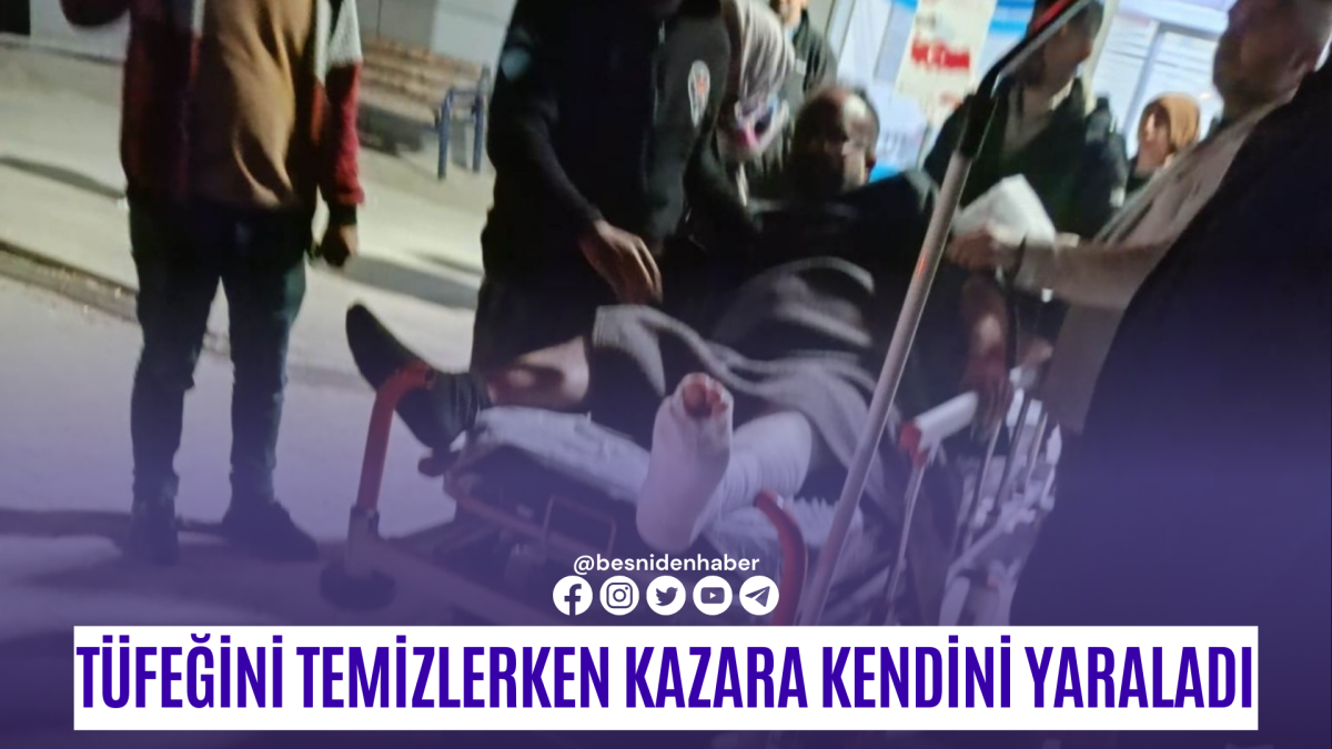 Tüfeğini temizlerken kazara kendini yaraladı